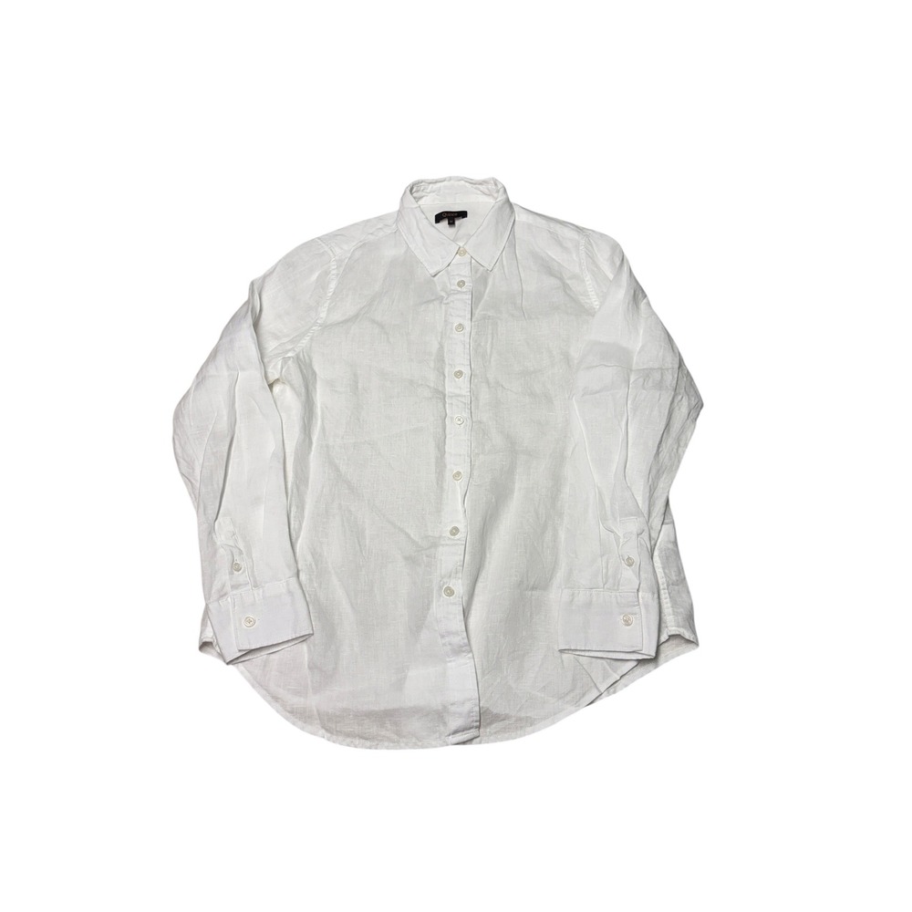 Quince White 100% European Linen Long Sleeve Shirt LB2023-SIFC004-42637 Mens M